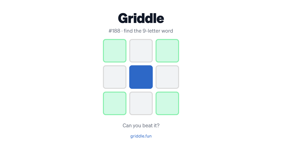 Griddle | Daily 3×3 word puzzle